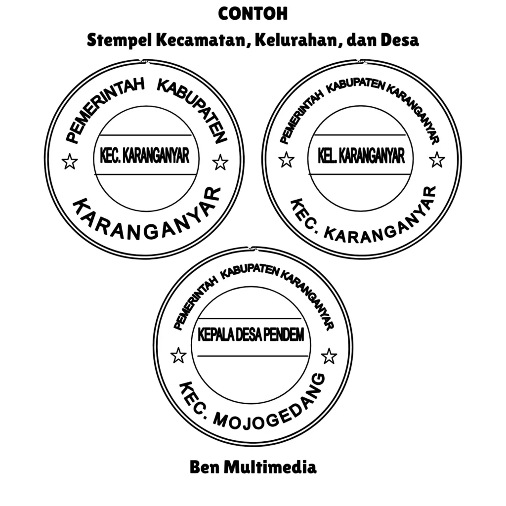 Stempel Kecamatan, Kelurahan, dan Desa