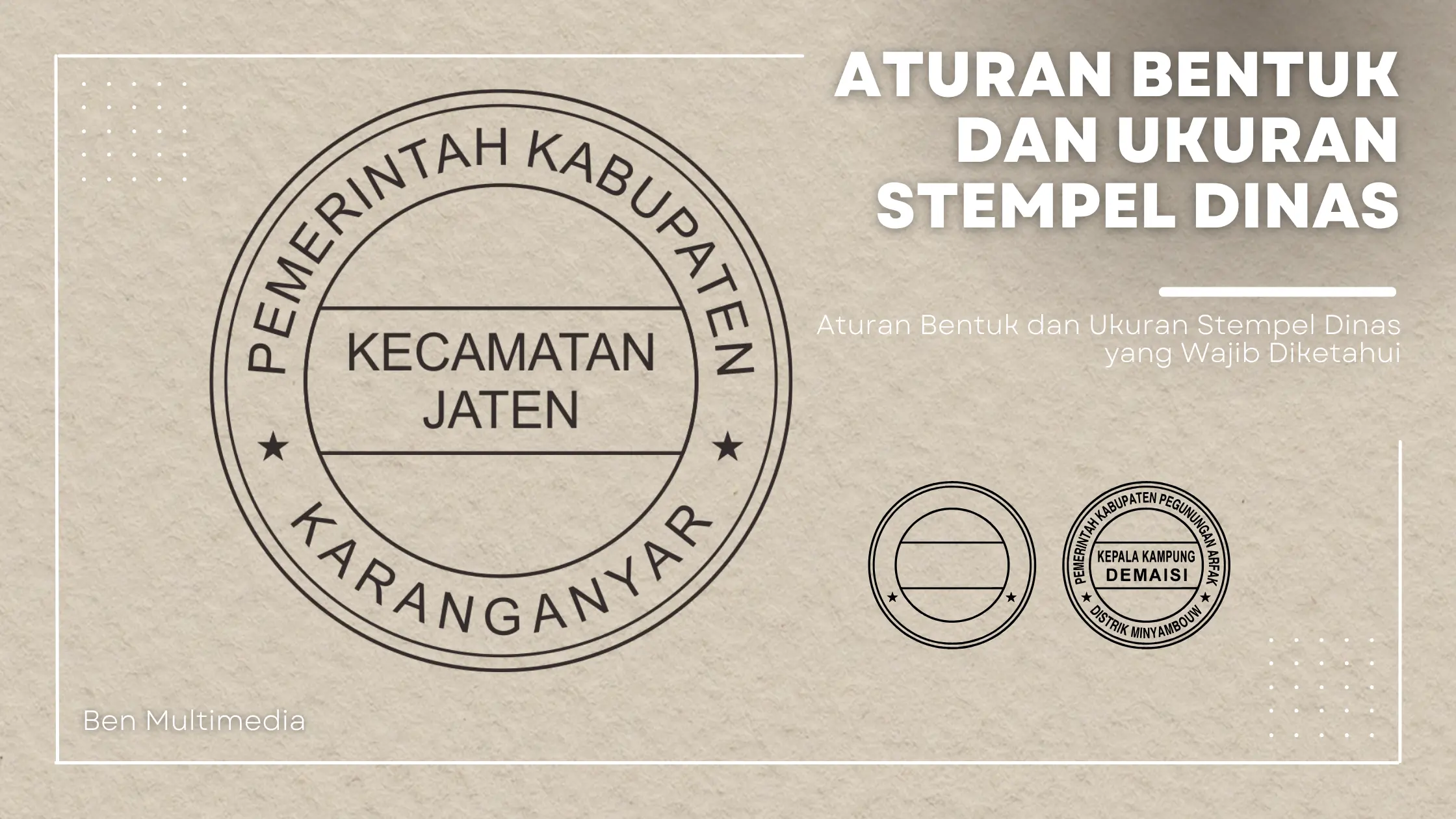 Aturan Bentuk dan Ukuran Stempel Dinas