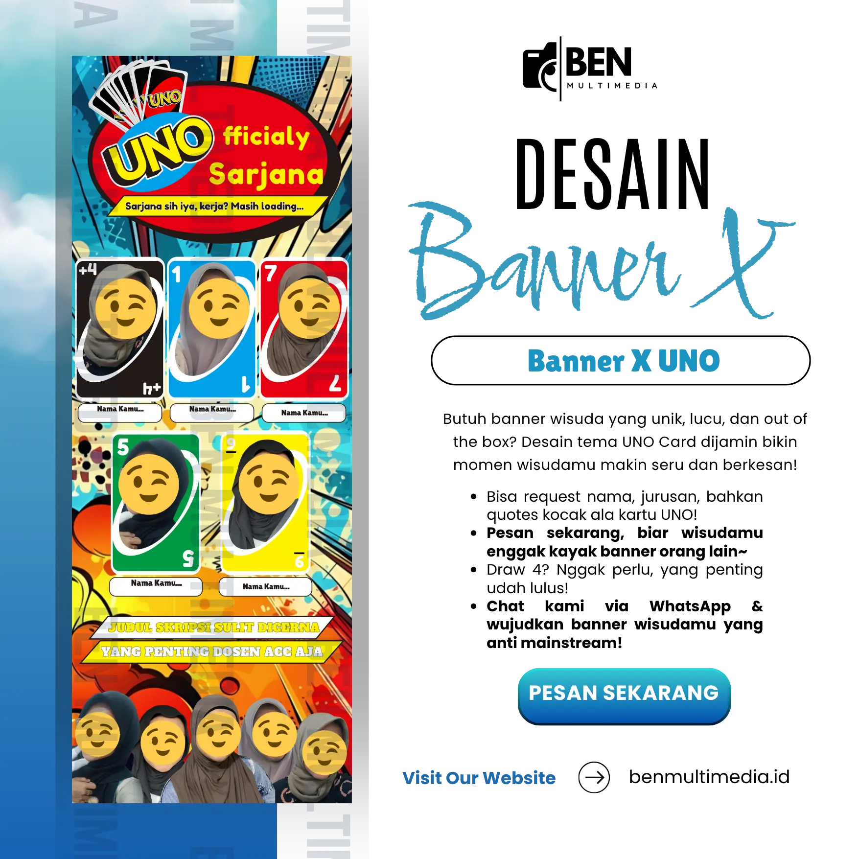 Ben Multimedia - Banner Wisuda Tema UNO