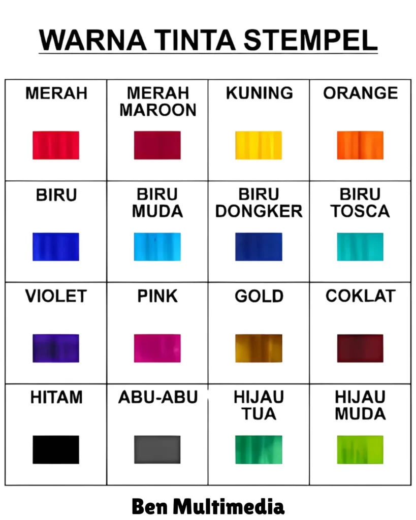 Macam-Macam Warna Tinta Stempel Flash Yang Tersedia