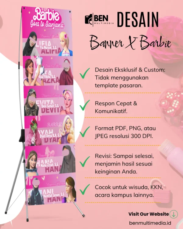 Jasa Desain Banner Kelompok Wisuda Barbie