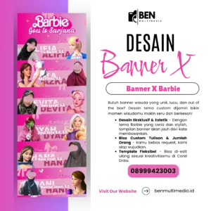 Jasa Desain Banner Wisuda Tema Barbie
