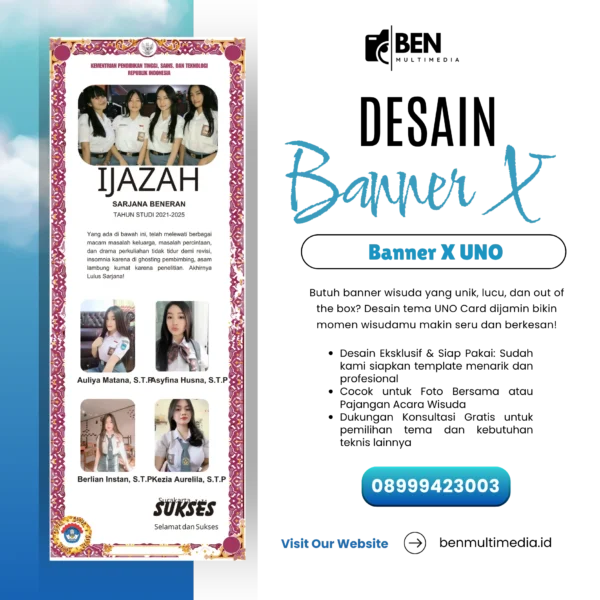 Jasa Desain Banner Wisuda Tema Ijazah