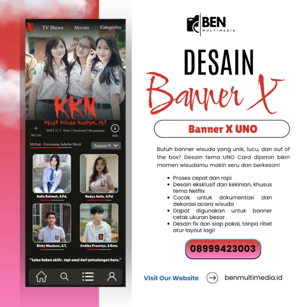 Jasa Desain Banner Wisuda Tema Netflix