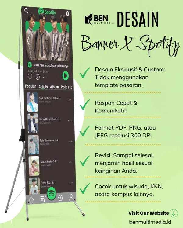 Jasa Desain Banner Kelompok Wisuda Tema Spotify Play