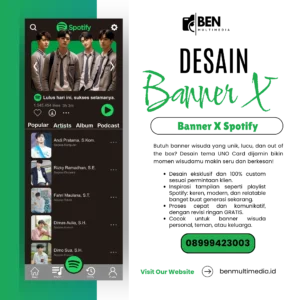 Jasa Desain Banner Wisuda Tema Spotify Play