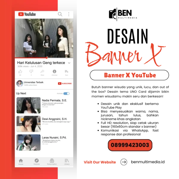 Jasa Desain Banner Wisuda Tema YouTube