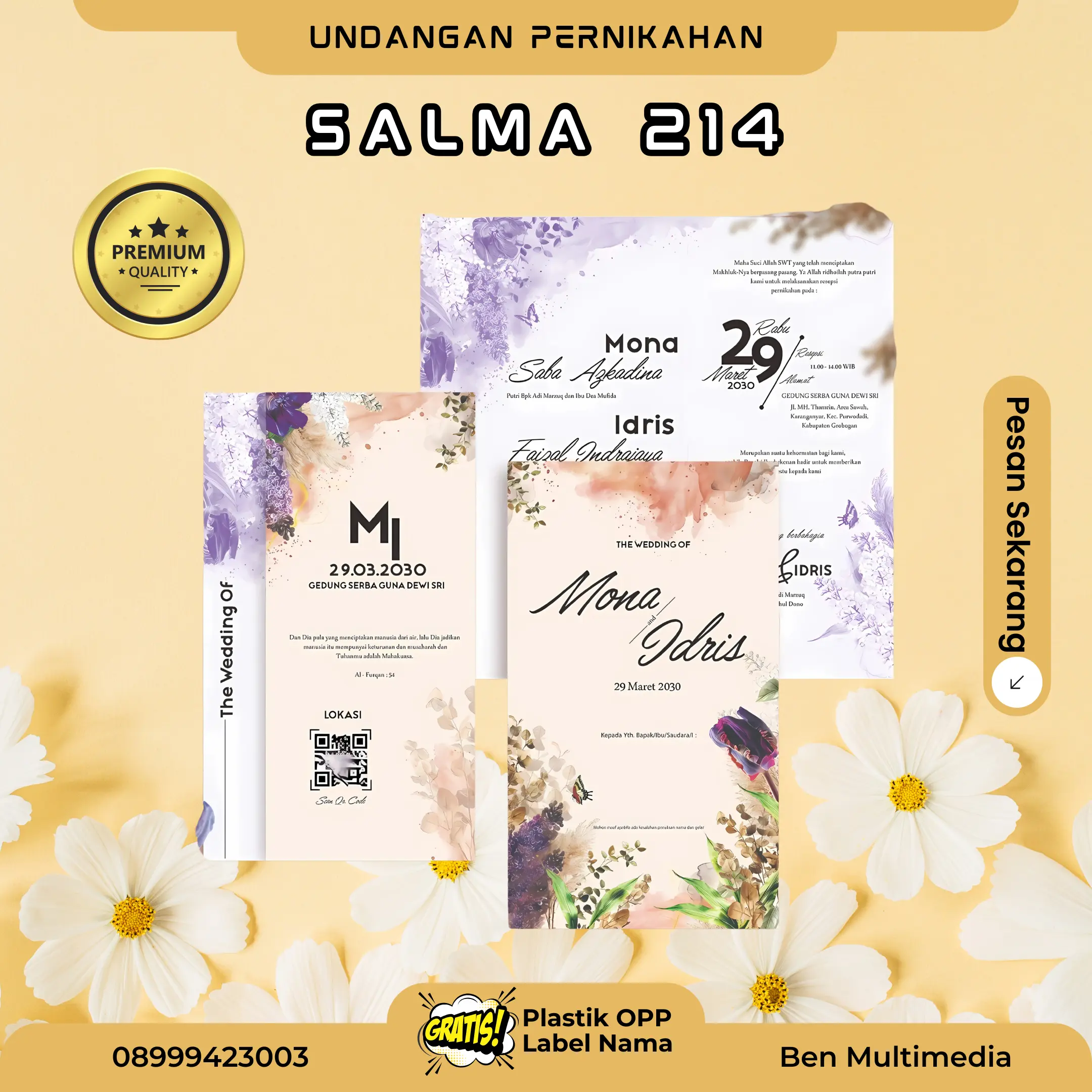 Cetak undangan pernikahan Salma 214