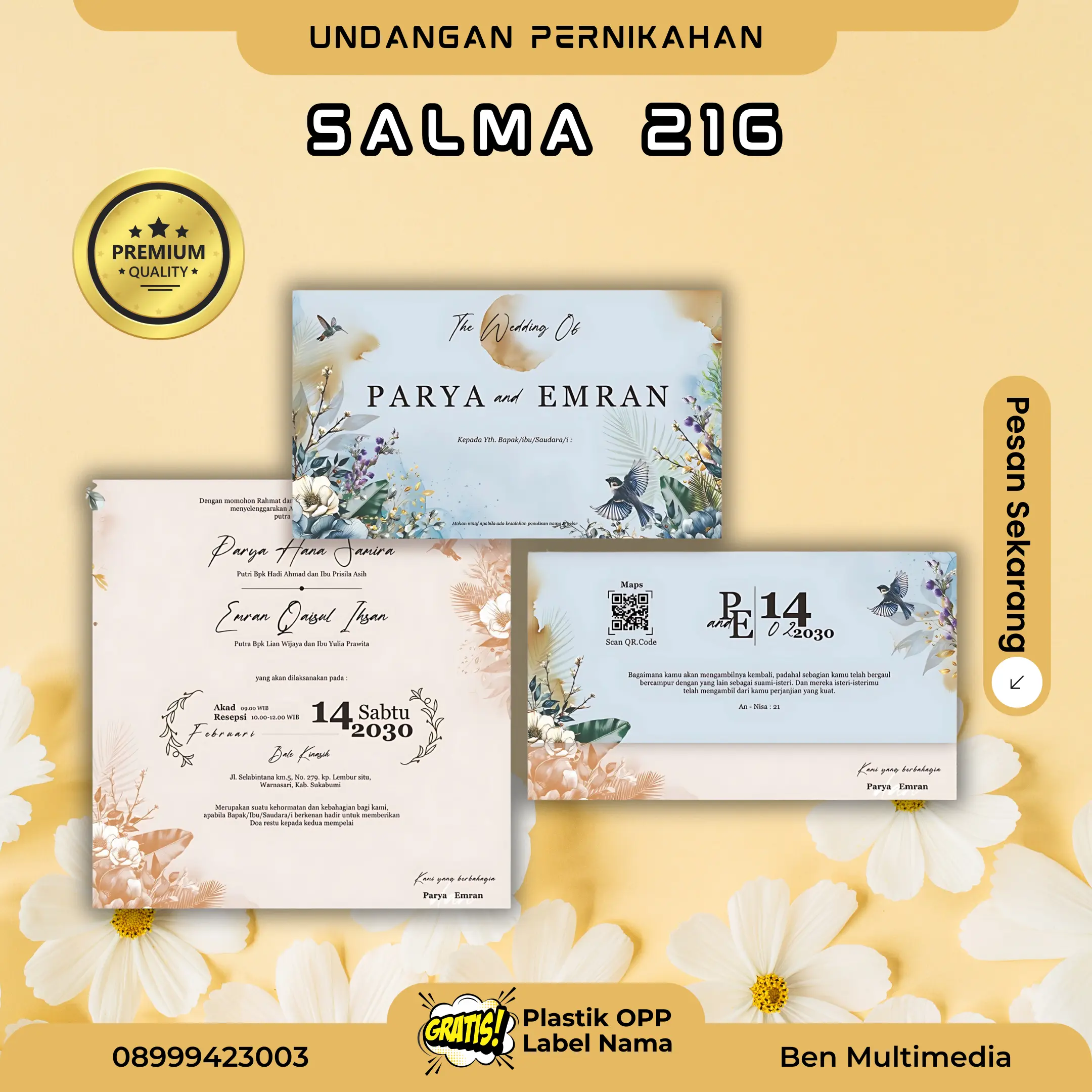 Cetak undangan pernikahan Salma 216