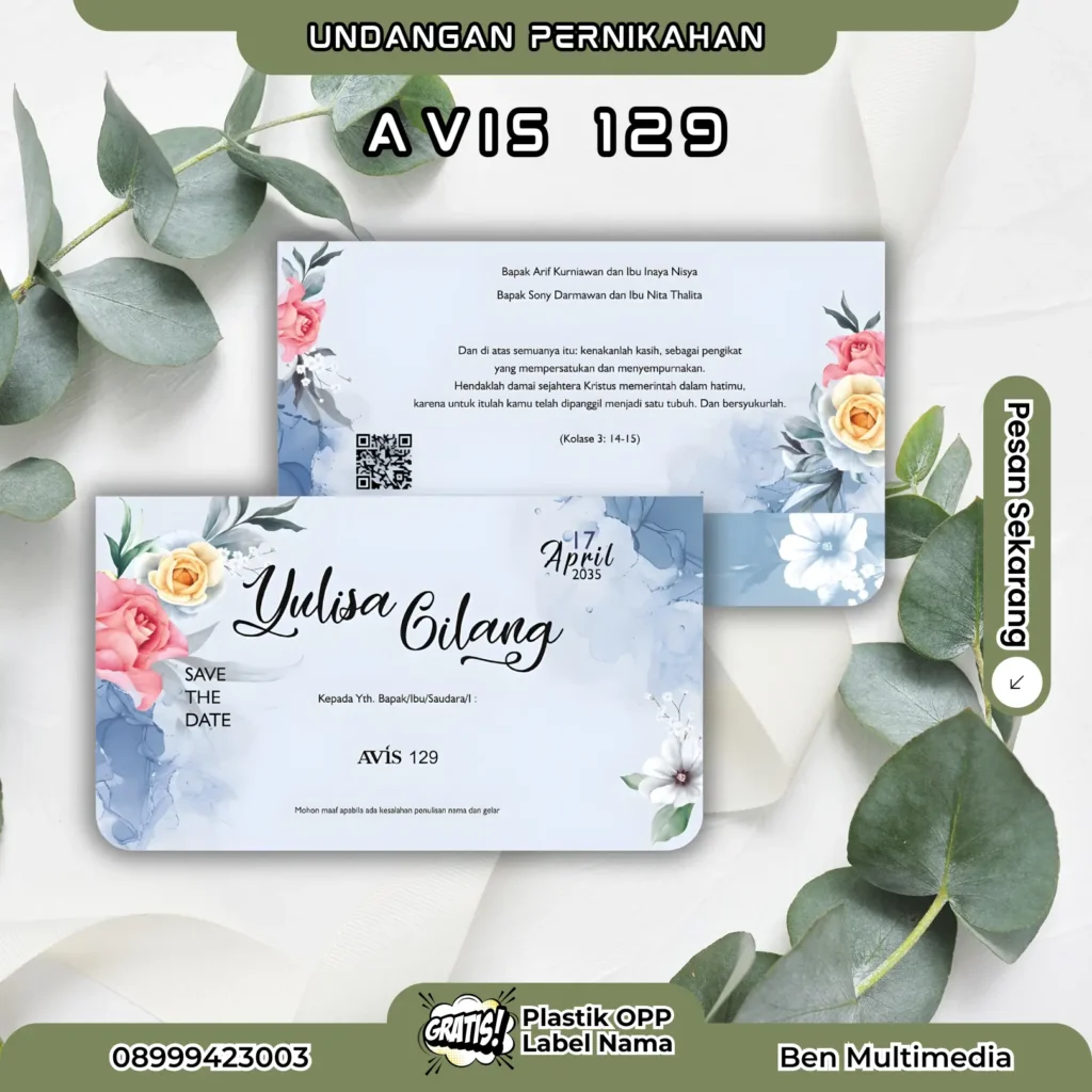 Template Undangan Pernikahan Avis 128-132 CorelDRAW 3 Cetak Undangan Pernikahan AVIS 129