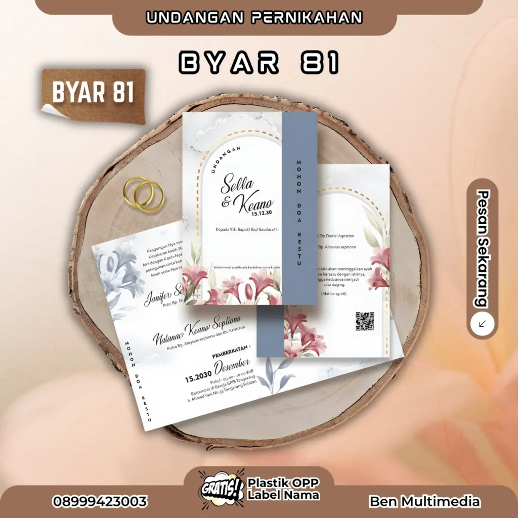 Undangan Pernikahan Kepatihan Wetan Modern Elegan 5 Layanan Cetak Blangko Byar 81