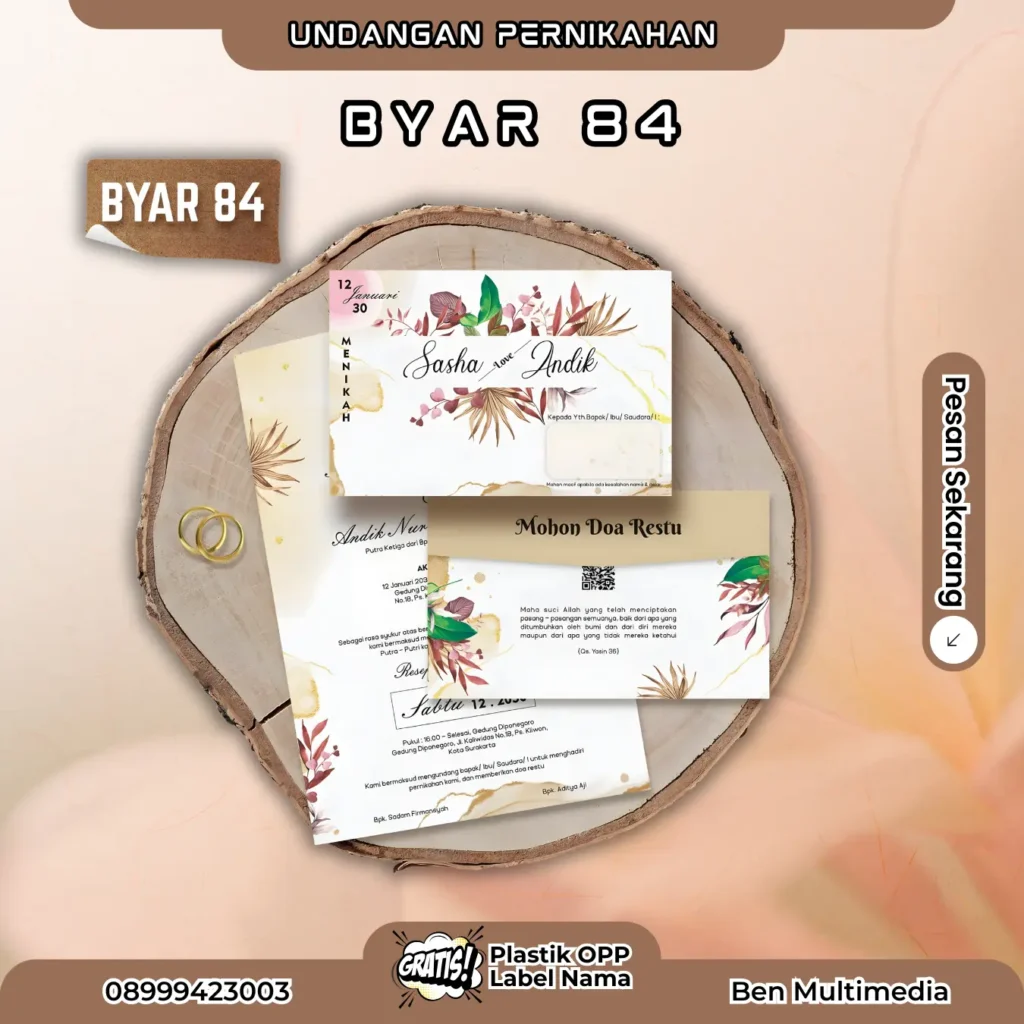 Undangan Pernikahan Kepatihan Wetan Modern Elegan 8 Layanan Cetak Blangko Byar 84