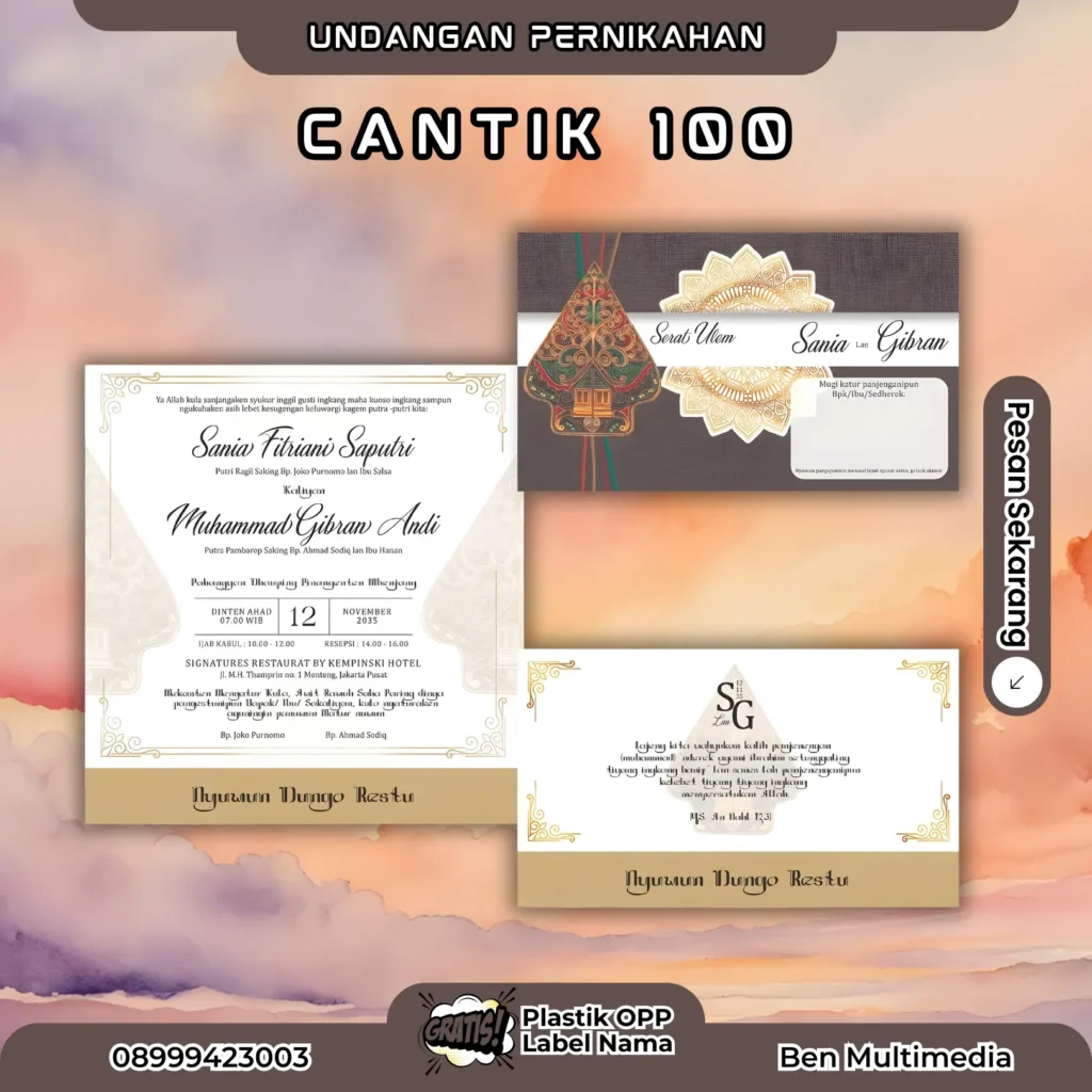 Cetak Undangan Seri Cantik 100