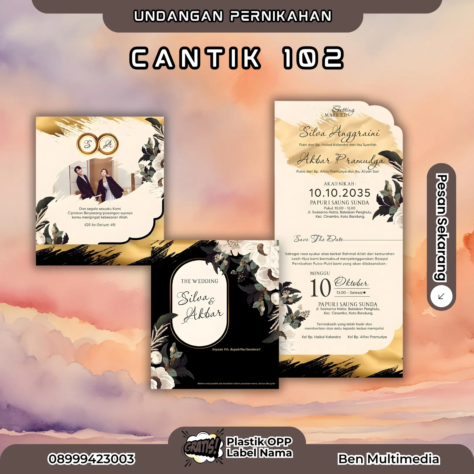 Cetak Undangan Seri Cantik 102