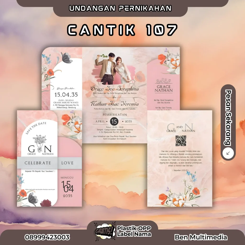 Cetak Undangan Seri Cantik 107