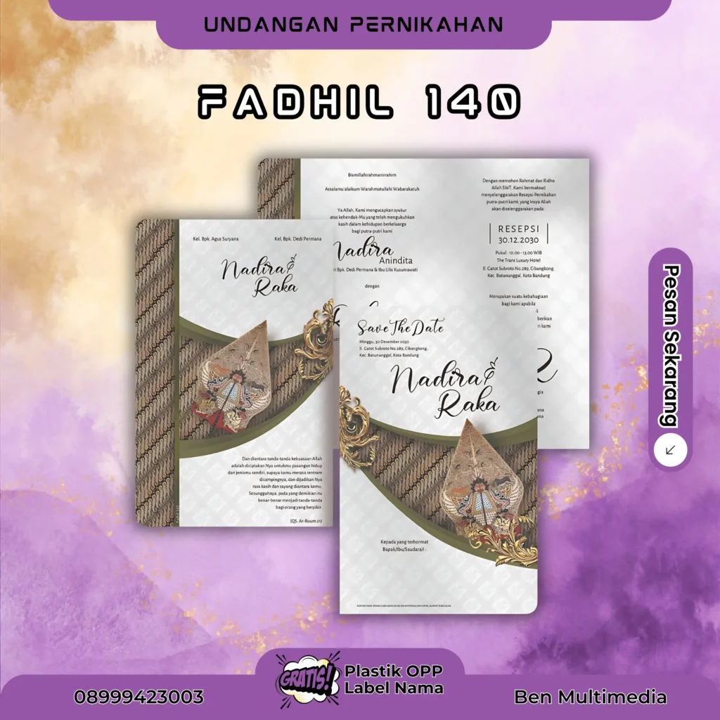 Fadhil 140 Cetak Undangan Pernikahan