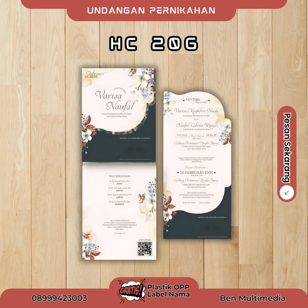 File Setting Undangan HC 206-211 CDR Siap Edit & Cetak 2 Jasa Cetak Blangko HC 206