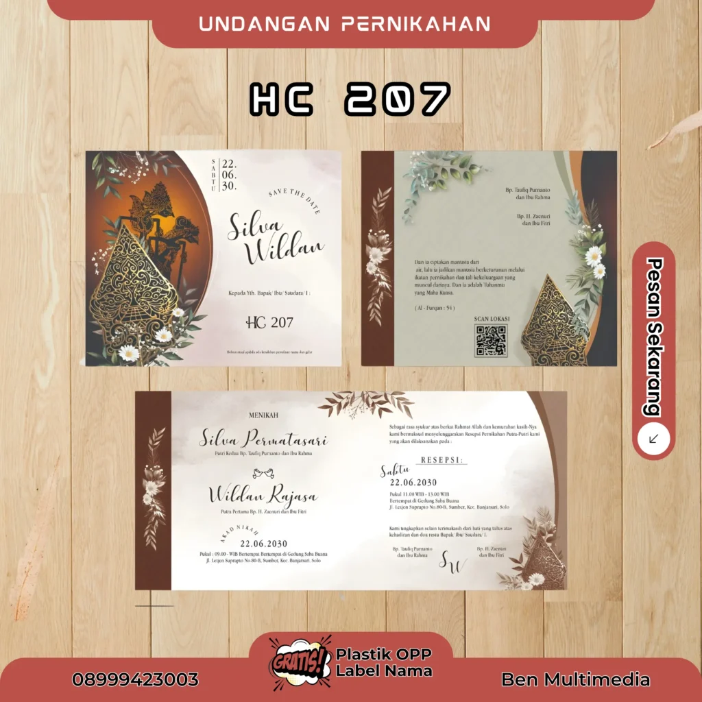 File Setting Undangan HC 206-211 CDR Siap Edit & Cetak 3 Jasa Cetak Blangko HC 207