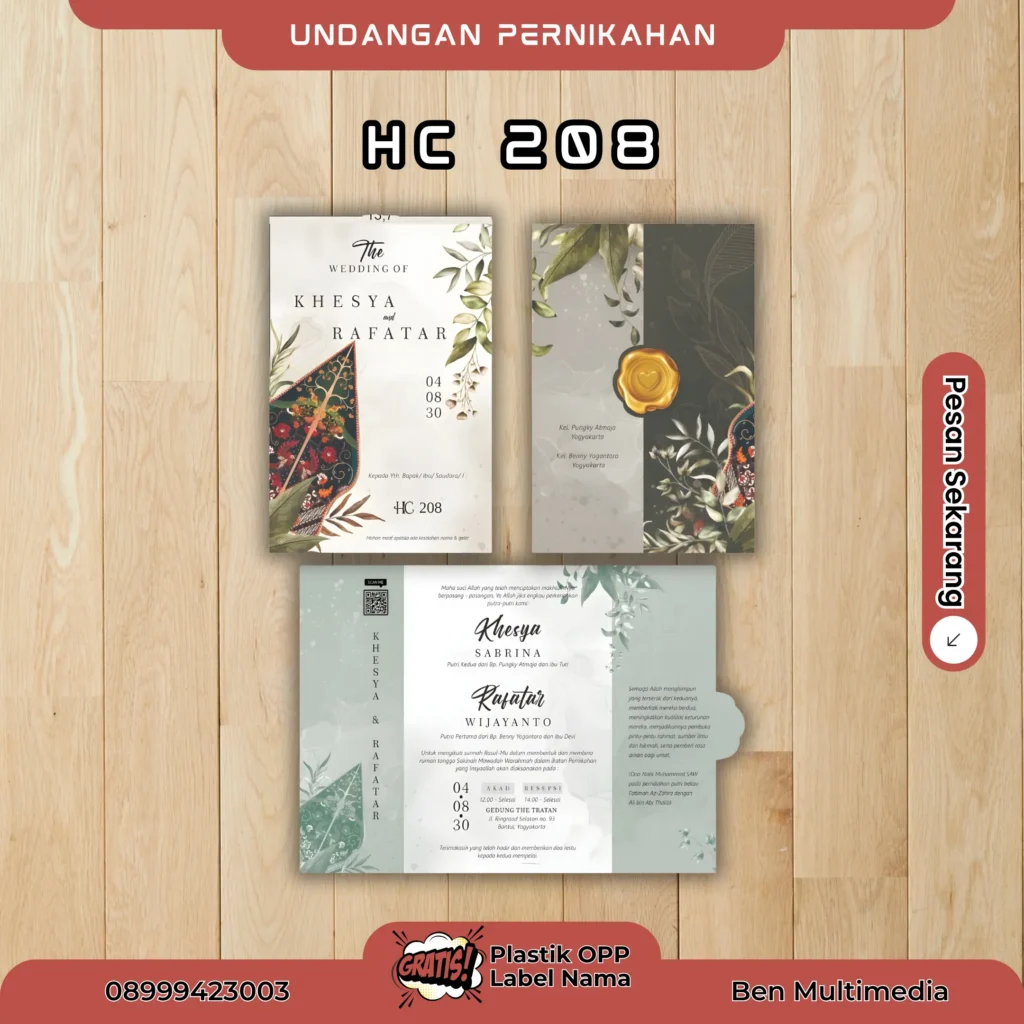 File Setting Undangan HC 206-211 CDR Siap Edit & Cetak 4 Jasa Cetak Blangko HC 208