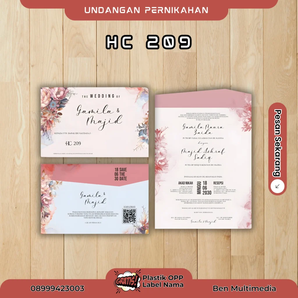 File Setting Undangan HC 206-211 CDR Siap Edit & Cetak 5 Jasa Cetak Blangko HC 209