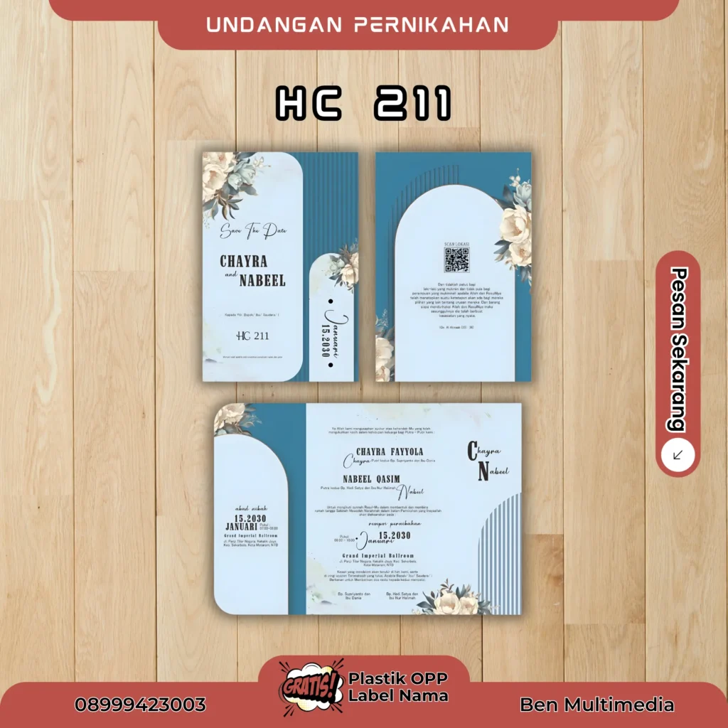 File Setting Undangan HC 206-211 CDR Siap Edit & Cetak 7 Jasa Cetak Blangko HC 211
