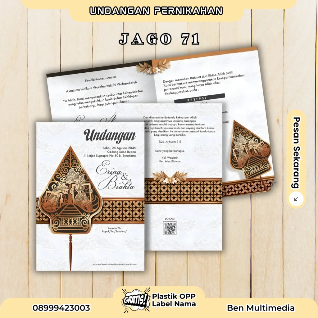File Setting Undangan Jago 69-74 CDR Lengkap Siap Cetak 4 Cetak Undangan Pernikahan Jago 71