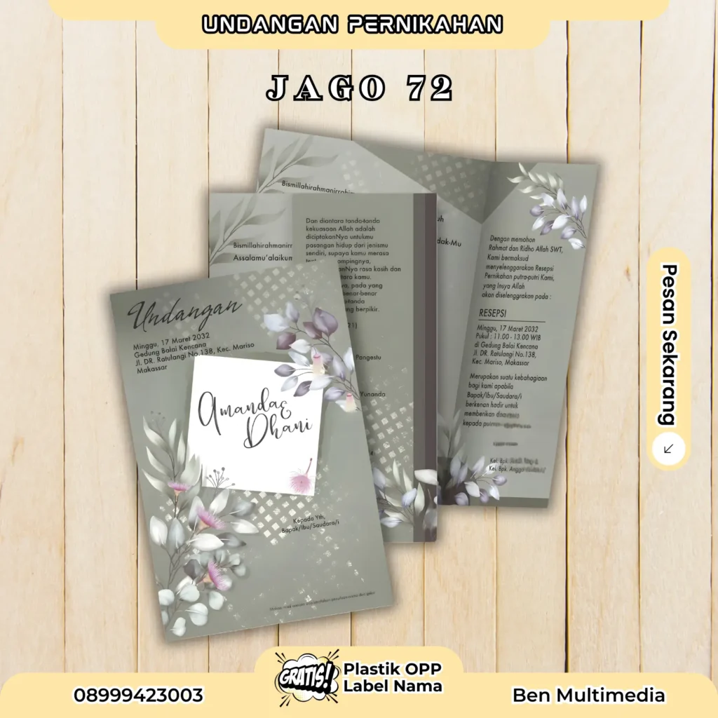 File Setting Undangan Jago 69-74 CDR Lengkap Siap Cetak 5 Cetak Undangan Pernikahan Jago 72