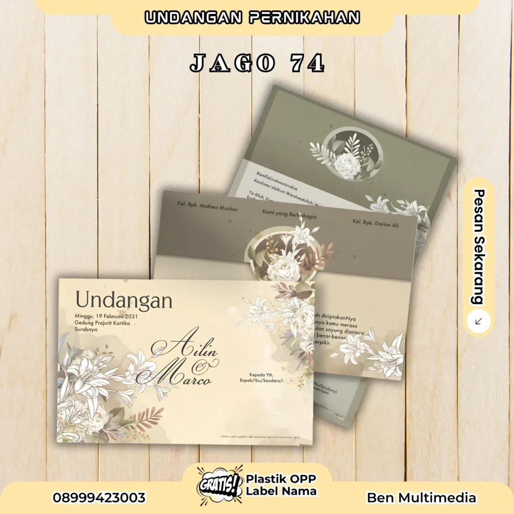 File Setting Undangan Jago 69-74 CDR Lengkap Siap Cetak 7 Cetak Undangan Pernikahan Jago 74