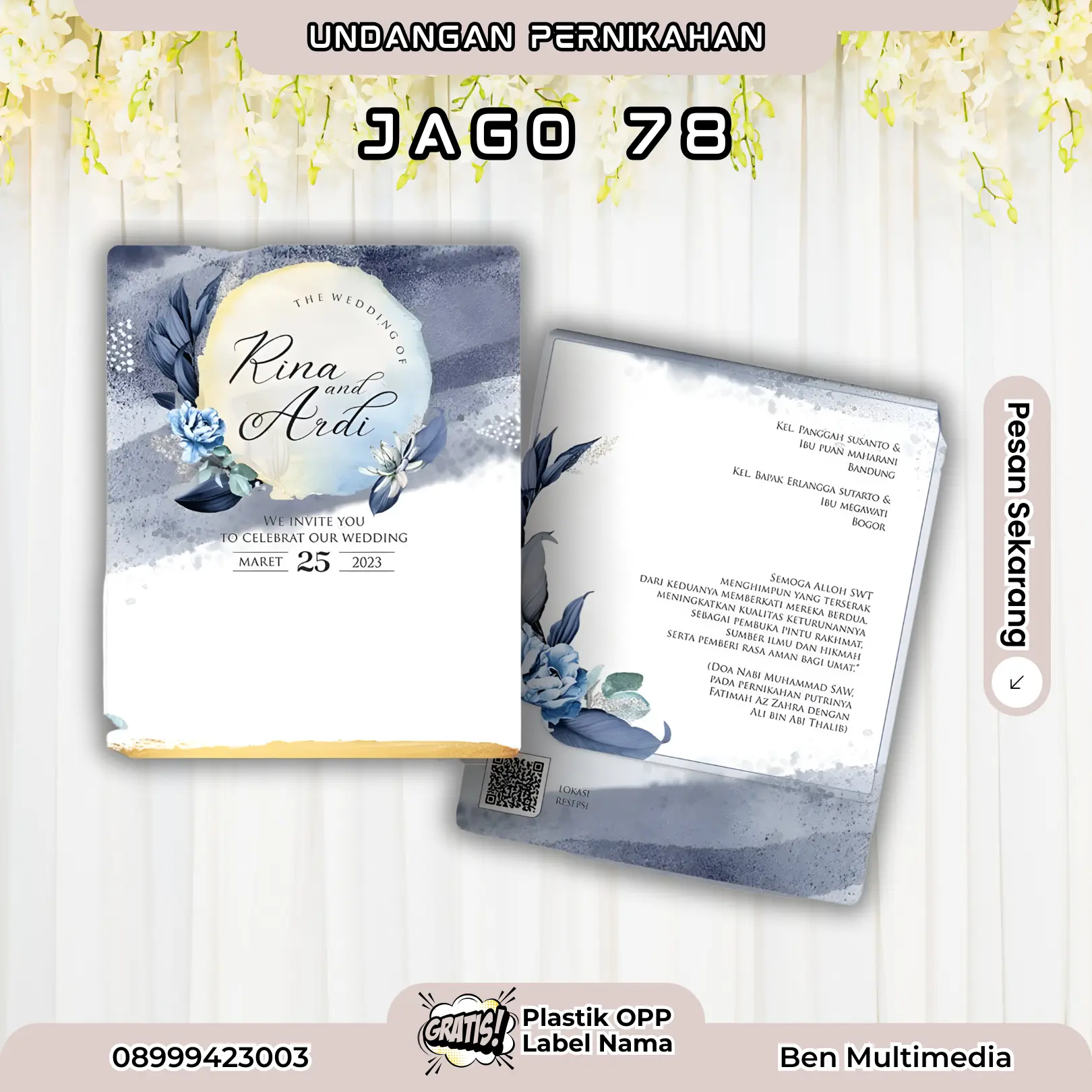 Cetak Undangan Pernikahan Seri Jago 78