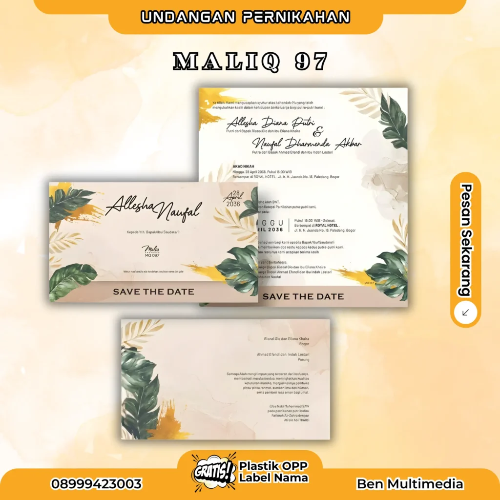 Cetak Undangan Pernikahan Maliq 97