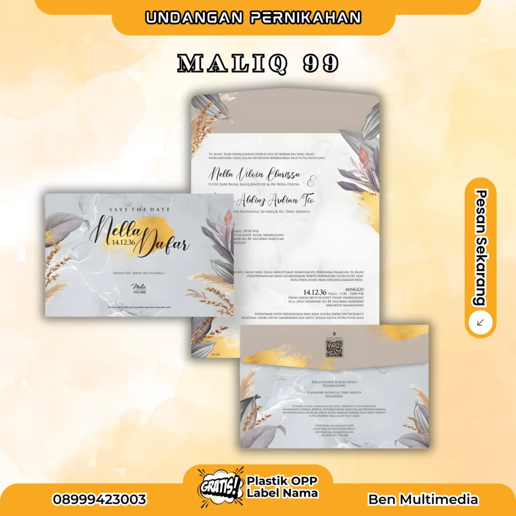 Cetak Undangan Pernikahan Maliq 99