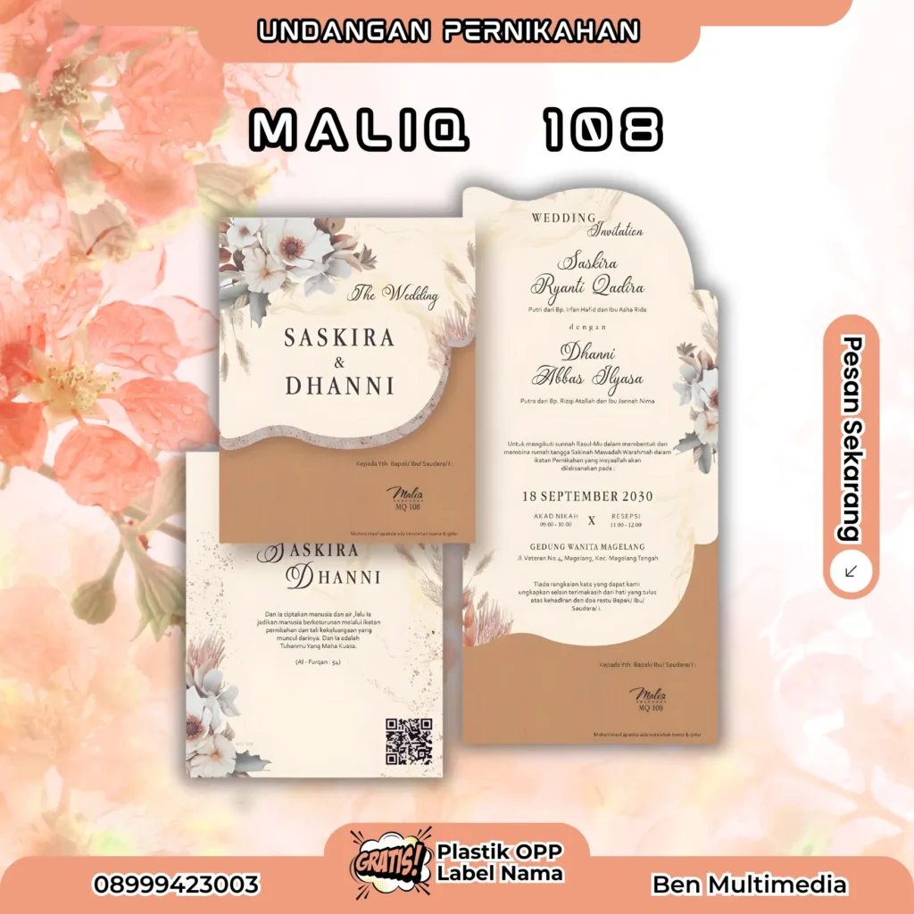 Cetak Undangan Pernikahan Maliq 108