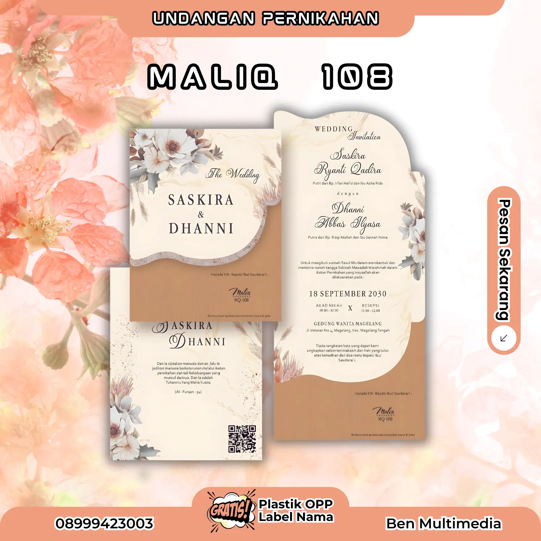 Cetak Undangan Pernikahan Maliq 108