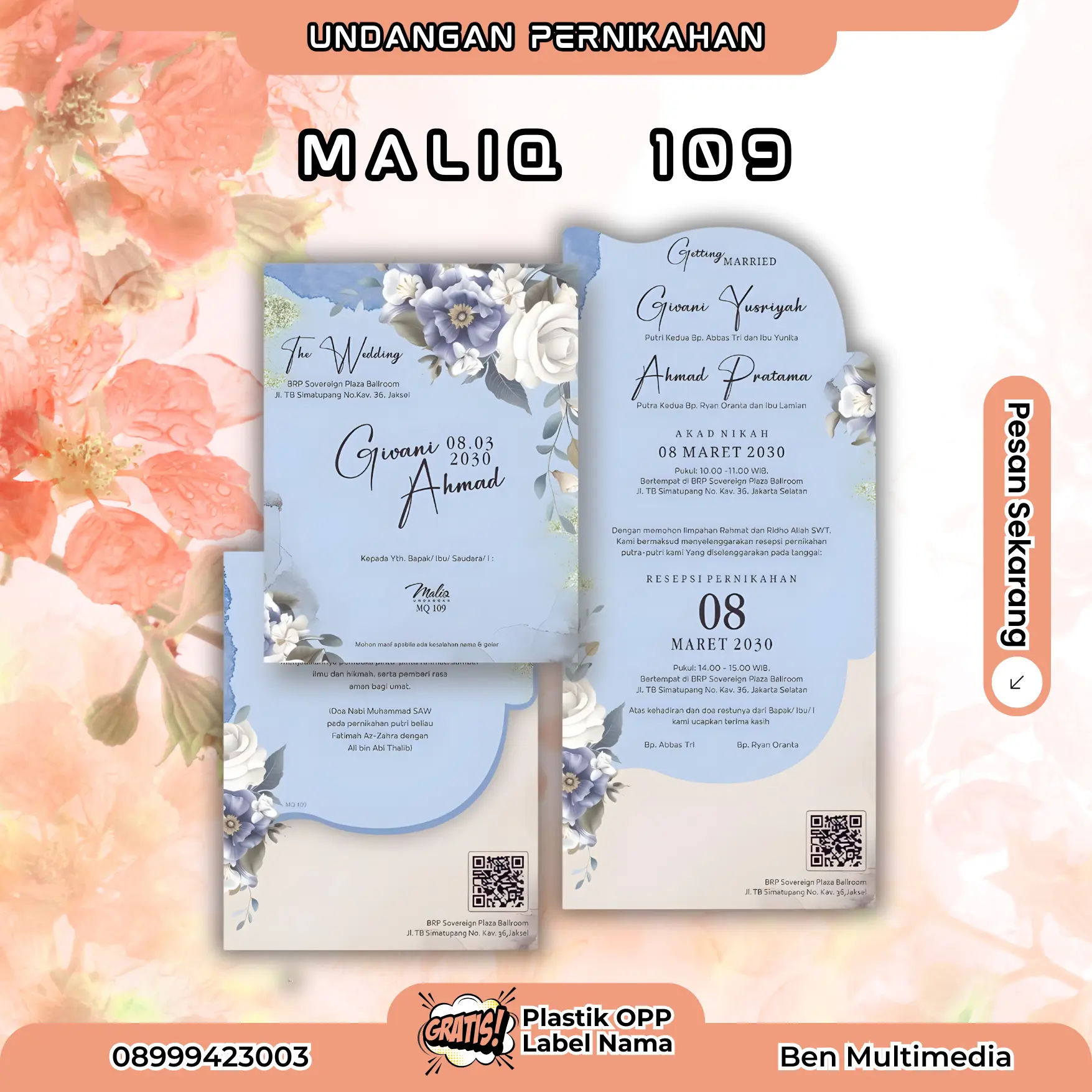 Cetak Undangan Pernikahan Maliq 109
