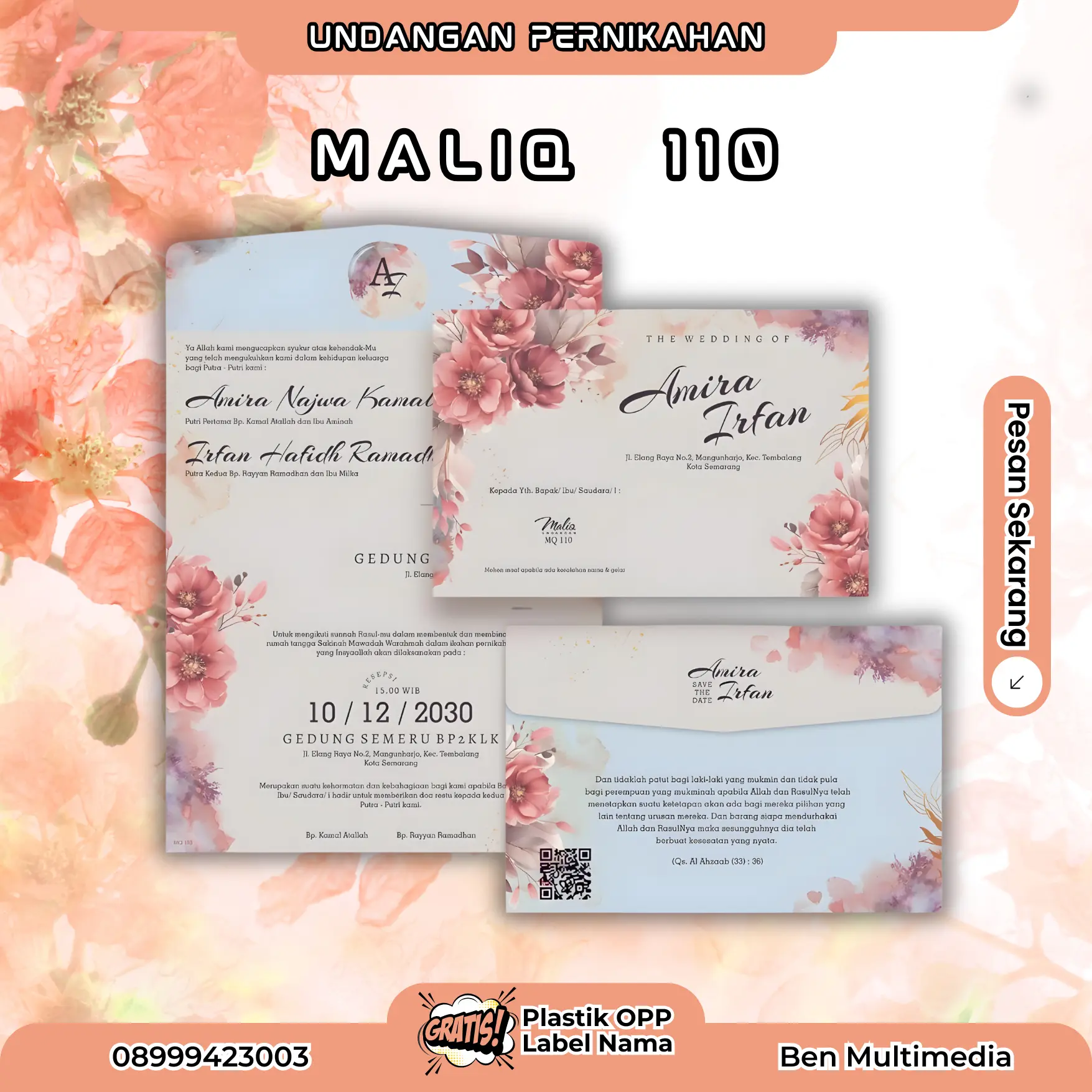 Cetak Undangan Pernikahan Maliq 110