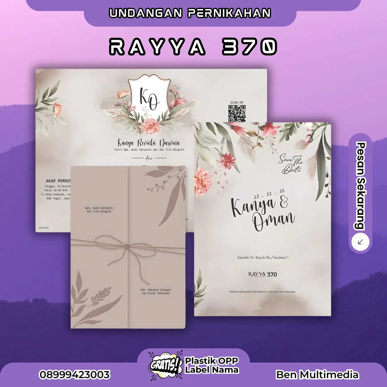 Cetak Blangko Undangan Rayya 370