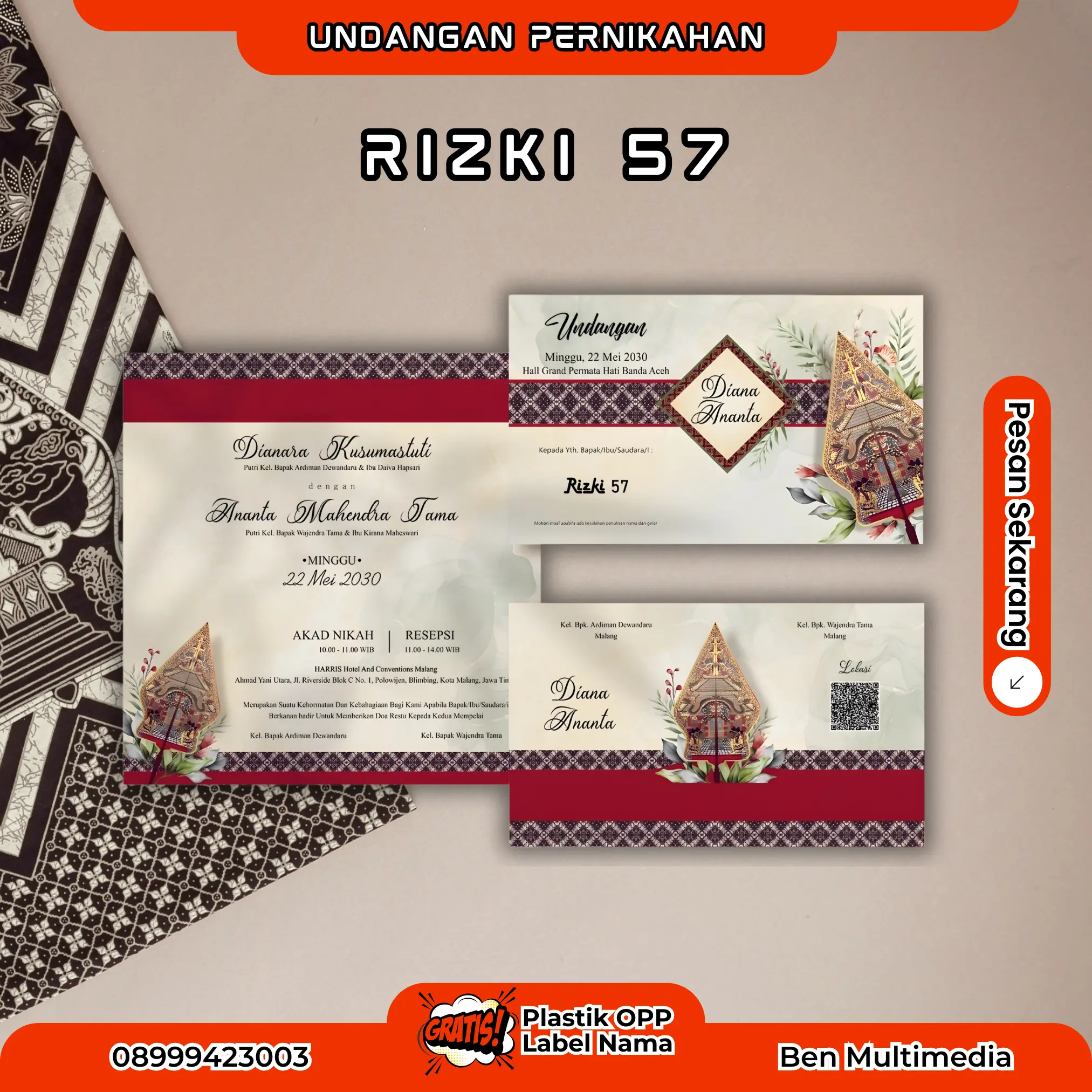 Jasa Cetak Undangan Pernikahan Rizki 57