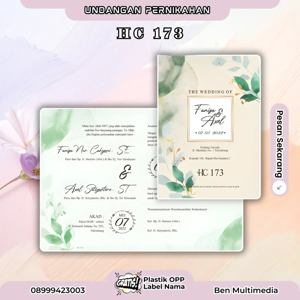 File Undangan Pernikahan HC 173-178 CDR Mudah Diedit 2 Jasa Percetakan Undangan HC 173
