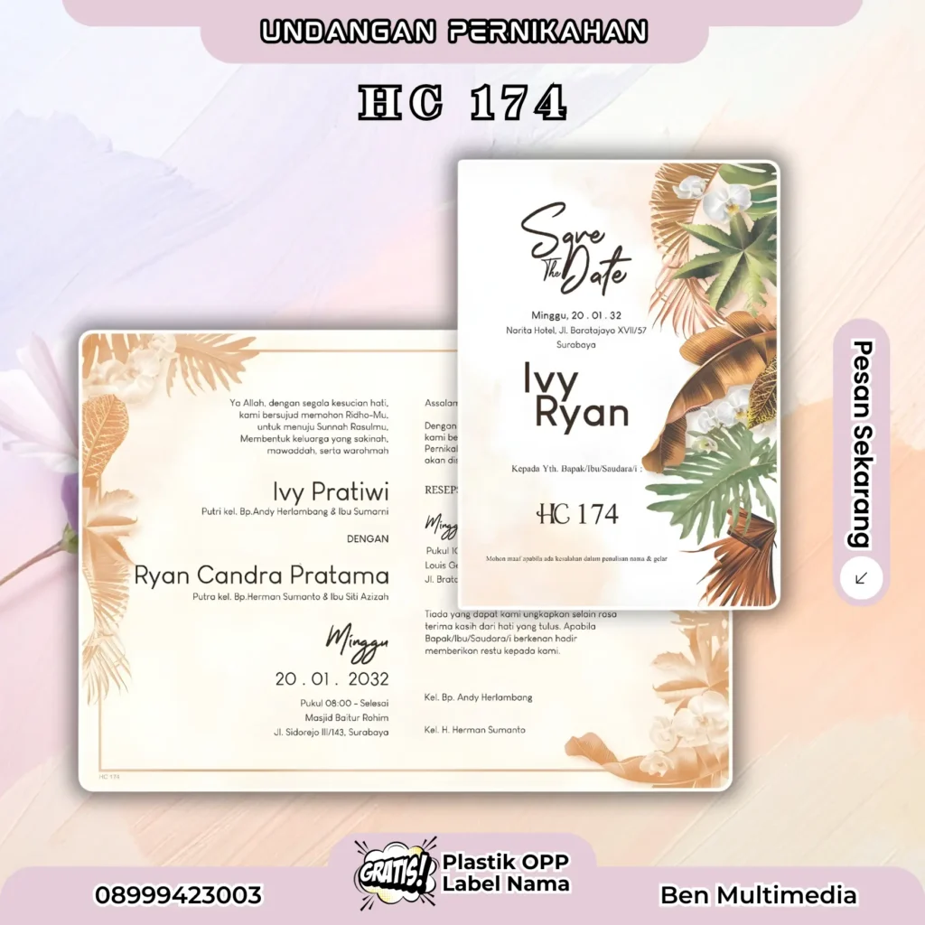 File Undangan Pernikahan HC 173-178 CDR Mudah Diedit 3 Jasa Percetakan Undangan HC 174