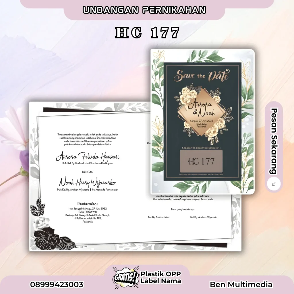 File Undangan Pernikahan HC 173-178 CDR Mudah Diedit 6 Jasa Percetakan Undangan HC 177