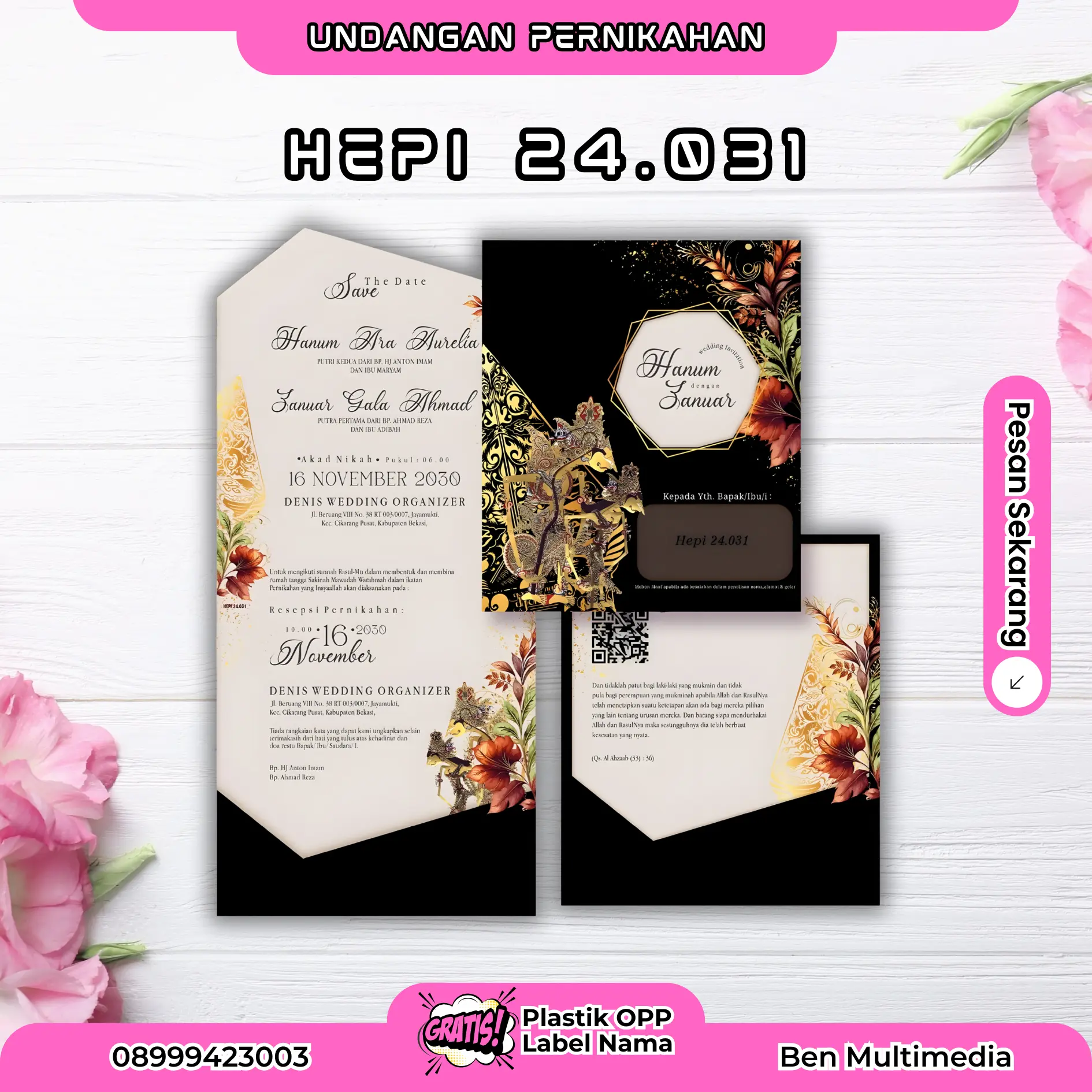 Cetak Undangan Pernikahan Hepi 24.031