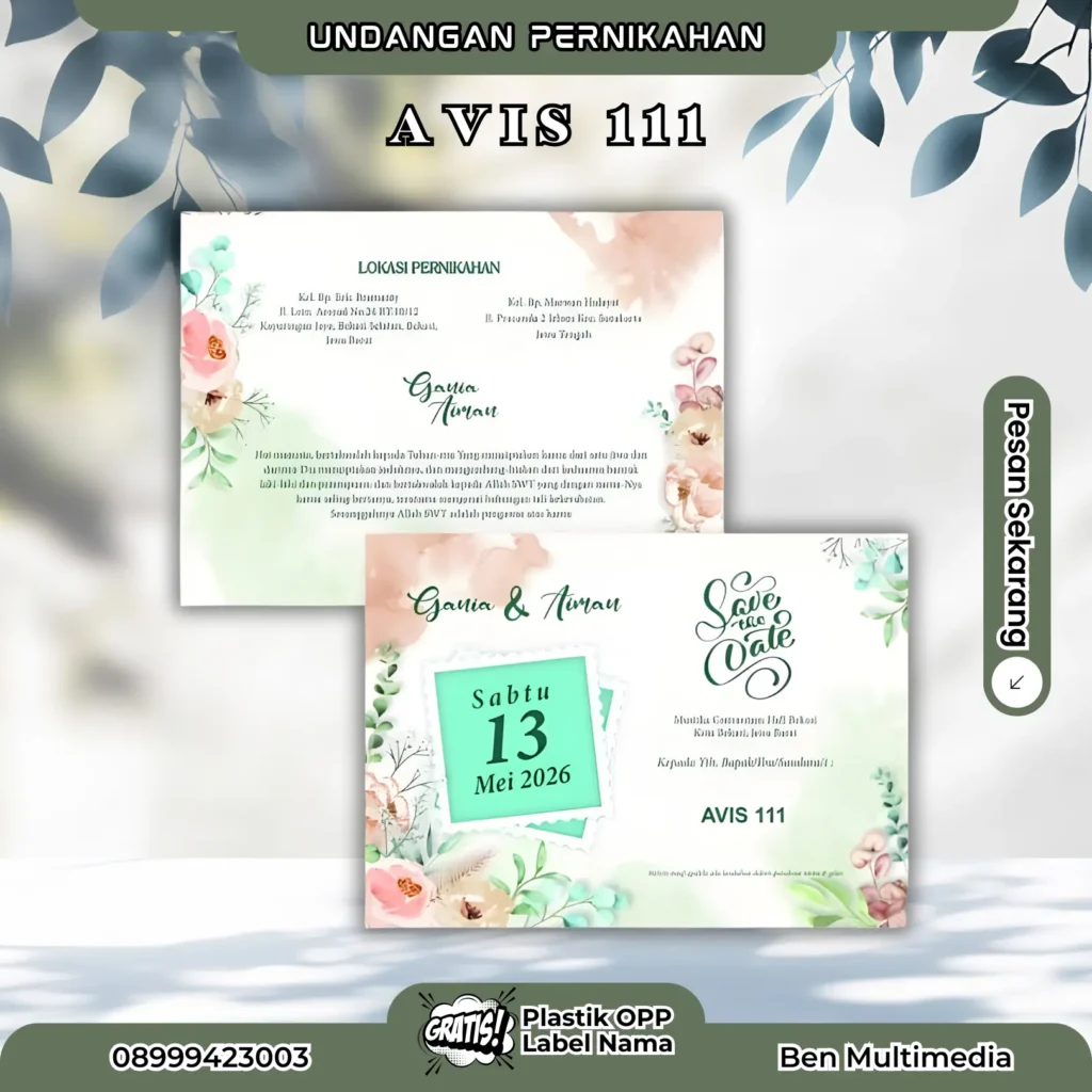 Cetak Undangan Pernikahan AVIS 111