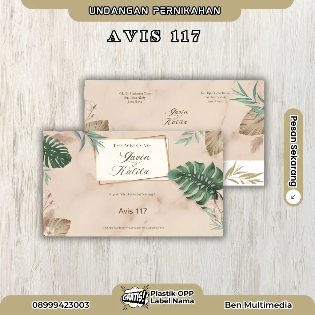 Template Blangko AVIS 117-122 Siap Edit untuk Undangan 2 Cetak AVIS 117 Blangko Undangan