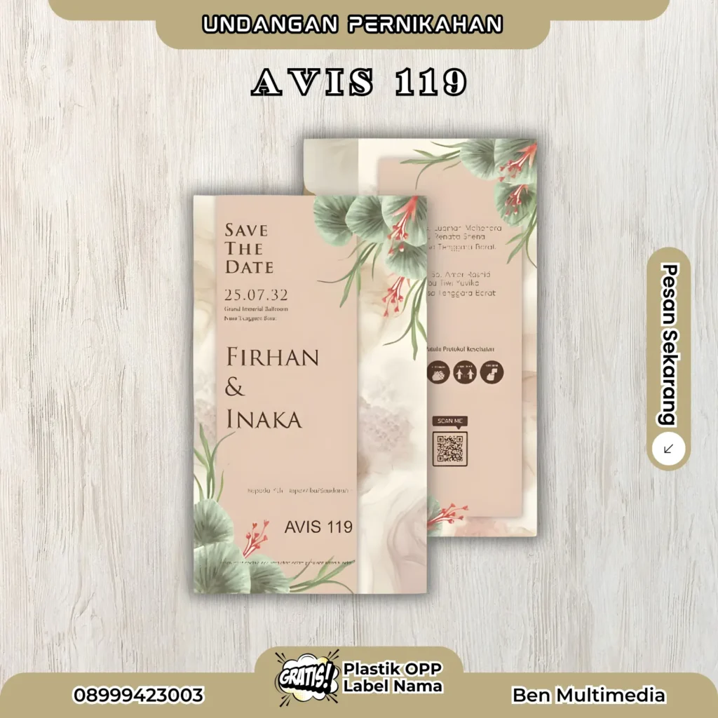 Template Blangko AVIS 117-122 Siap Edit untuk Undangan 4 Cetak AVIS 119 Blangko Undangan