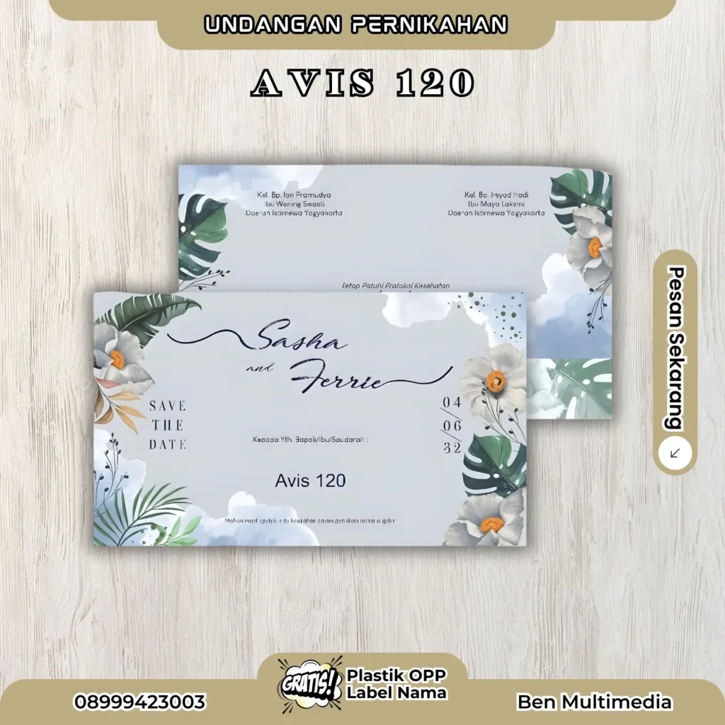 Template Blangko AVIS 117-122 Siap Edit untuk Undangan 5 Cetak AVIS 120 Blangko Undangan