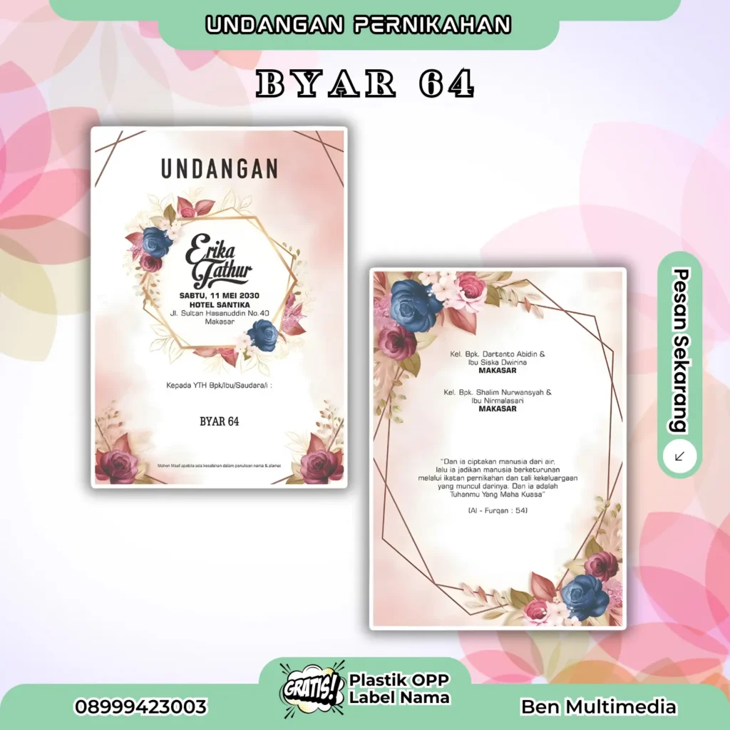 Cetak Byar 64 Blangko Undangan