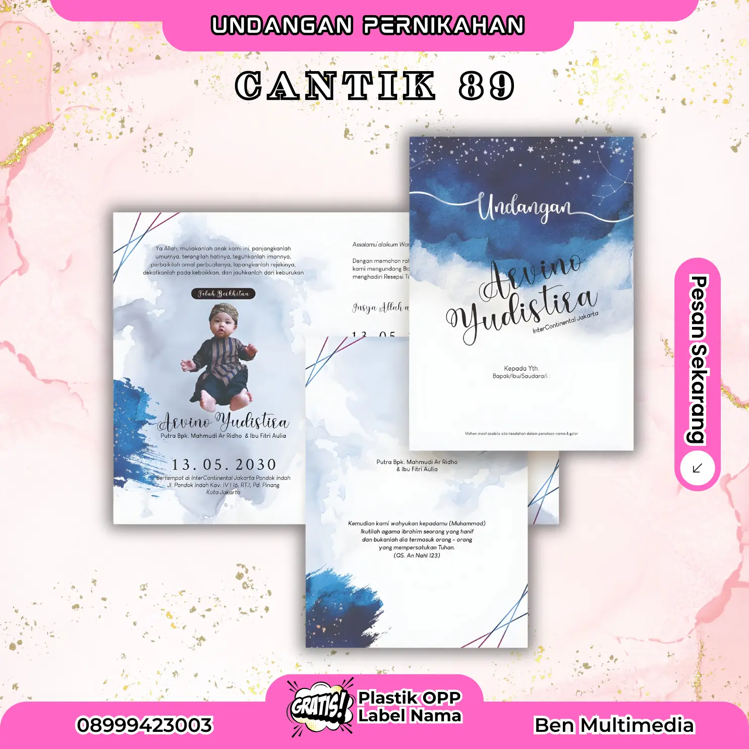 Cetak Blangko Undangan Cantik 89