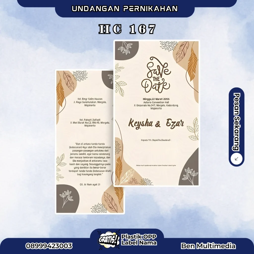 Cetak HC 167 Undangan Pernikahan
