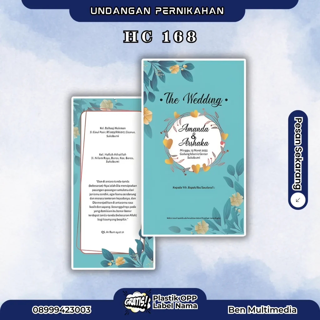 Cetak HC 168 Undangan Pernikahan