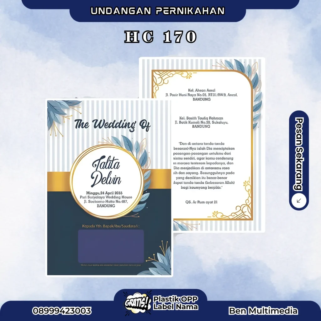 Cetak HC 170 Undangan Pernikahan